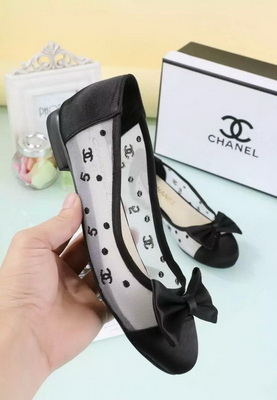 CHANEL Shallow mouth flat shoes Women--049